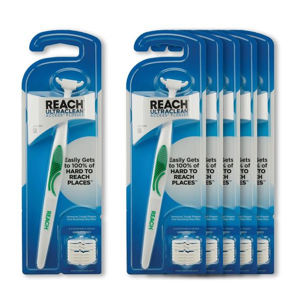 Reach Ultraclean Access Flosser Starter Kit, Unflavored, Plaque Remove