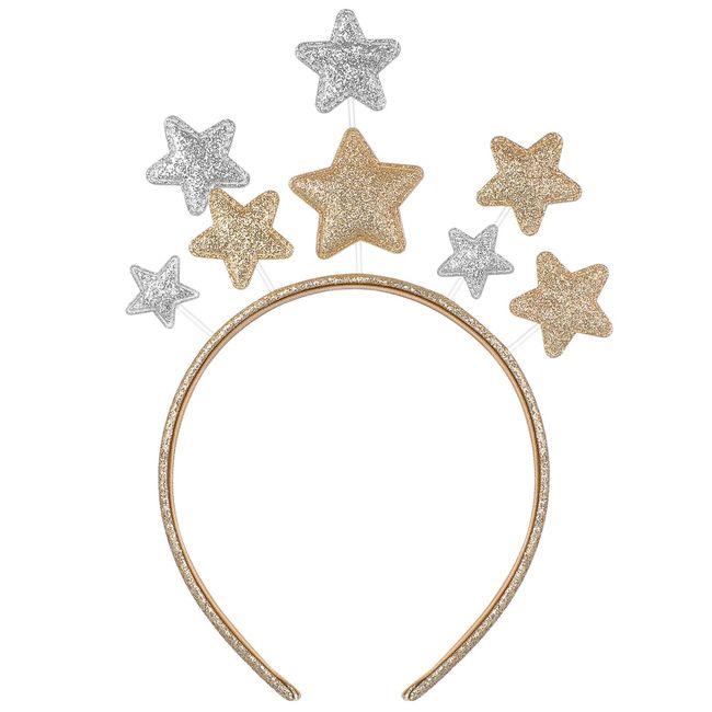 FRCOLOR Star Headband Christmas Star Hairband Gillter Star Hair Hoop Happy New Year Headband Xmas Stars Hair Accessories for Holiday Birthday Party