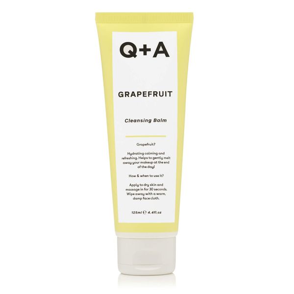 Q+A Grapefruit Cleansing Balm, a Makeup Remover with its soothing combination of oils, gentle cleansers, and grapefruit aroma, a true natural innovation, 125ml / 4.4fl Oz