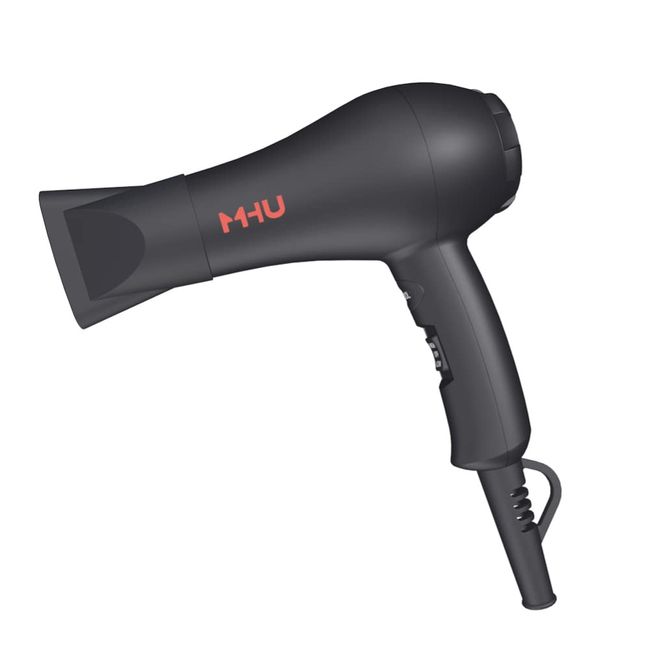 Mini Travel Hair Dryer 1000 Watts for RV & Pouring Art Lightweight Ceramic Ionic Blow Dryer Compact Size Plus Concentrator Black