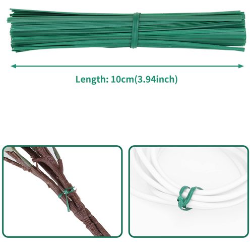 200Pcs Garden Plant Ties Strips, 10cm Garden Twist Tie Green Plant Soft Ties Garden Ties for Climbing Plants Vines and Wrapping Cords