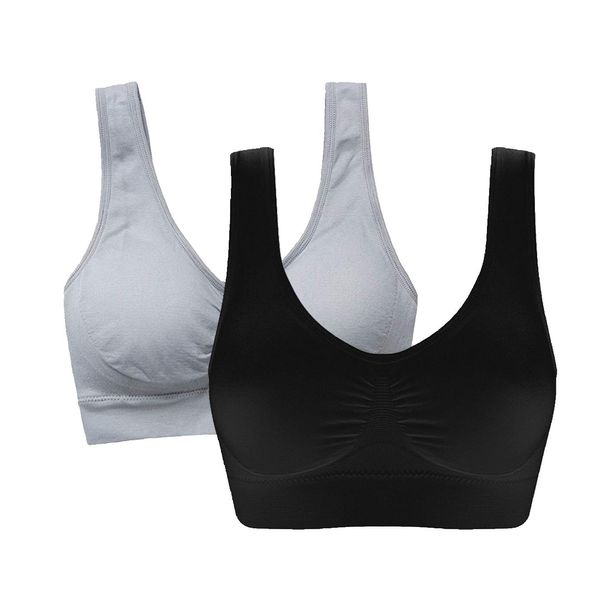 Women's Comfort Workout Sports Bra Low-Impact Activity Sleep Bras Pack of 2 4XL