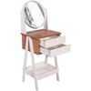 Makeup Station and Vanity Table Set with Mirror, Cosmetic Organizer Storage