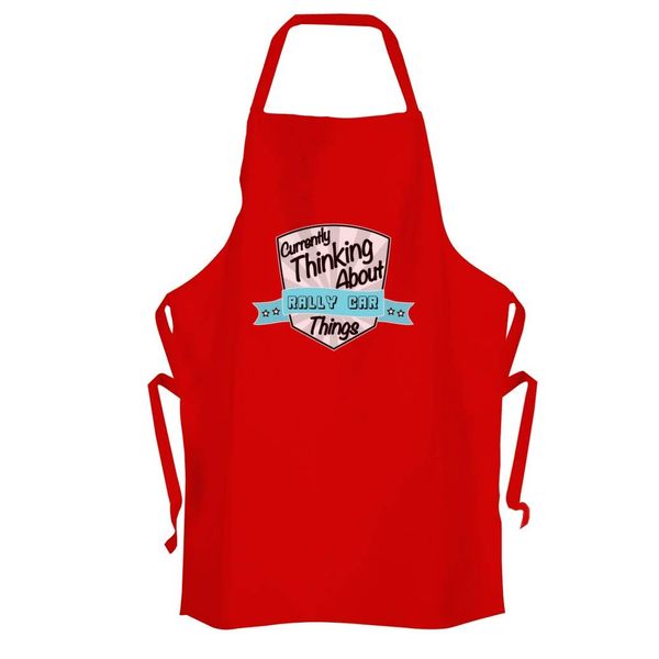 Currently Thinking About Rally Car Apron [Red One Size]