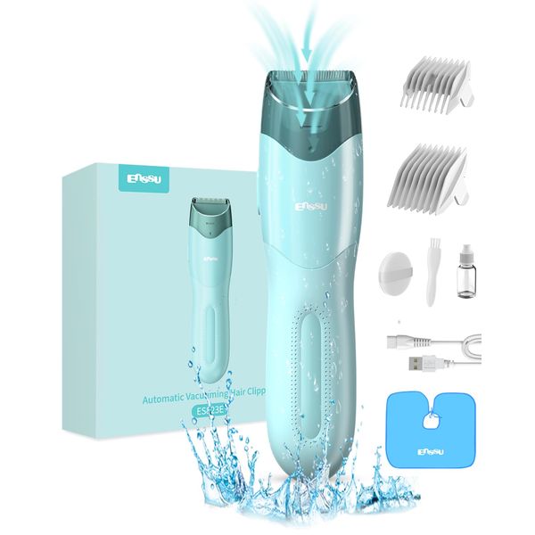 ENSSU Vacuum Hair Clippers for Kids, Rechargeable Vacuum Hair Cutter with 2 Modes for Children/Infant/Men, Waterproof Baby Hair Clippers Trimmers Cordless Haircut Kit in Large Hairs Storage Space