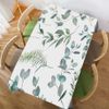 Walmsco Tablecloth Green Leaves Decor For Dining Room Kitchen Rectangular Table Cover 132 * 178cm
