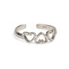 925 Solid Sterling silver Triple Heart Adjustable toe Ring