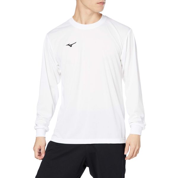 Mizuno Training Wear, Long Sleeve Shirt, Navi-Dry, Sweat Absorbent, Quick Dry, Innerwear, Undershirt, multicolor (white / black)