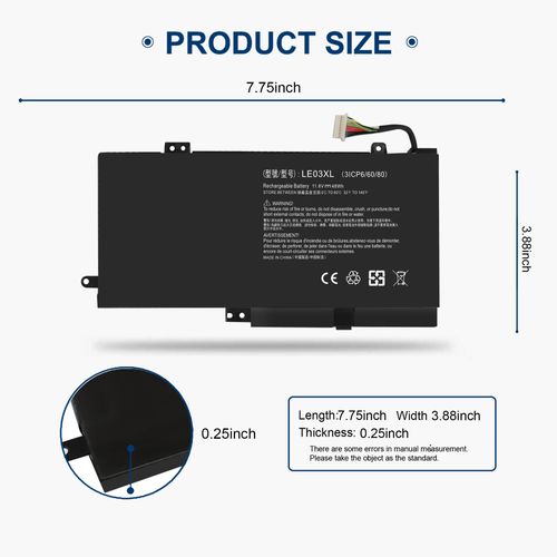 48Wh LE03XL Laptop Battery for HP Envy X360 M6-W010dx M6-W015dx M6-W101dx M6-W102dx M6-W103dx, Pavilion x360 13-s000 13-s100 15-bk000 13-s120nr 13-s128nr 15-bk010nr LE03 LEO3XL 796220-541 TPN-W116