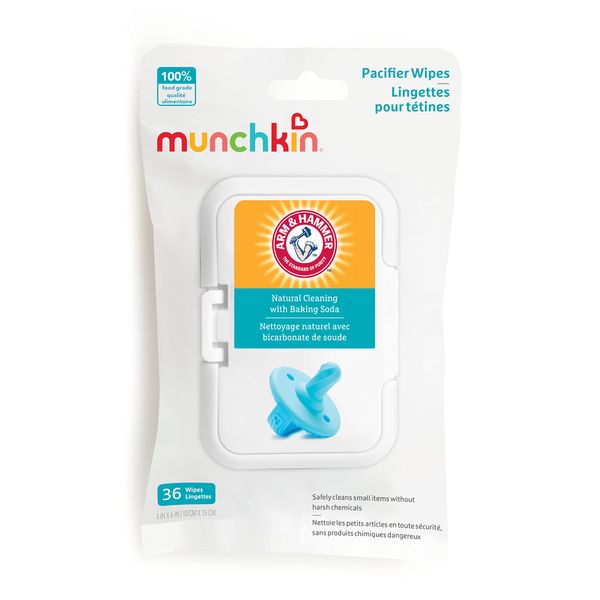 Munchkin® Arm & Hammer Pacifier Wipes - Safely Cleans Baby and Toddler Essentials, 1 Pack, 36 Wipes