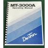Dentron MT-3000A Instruction Manual: Comb Bound & Protective Plastic covers!