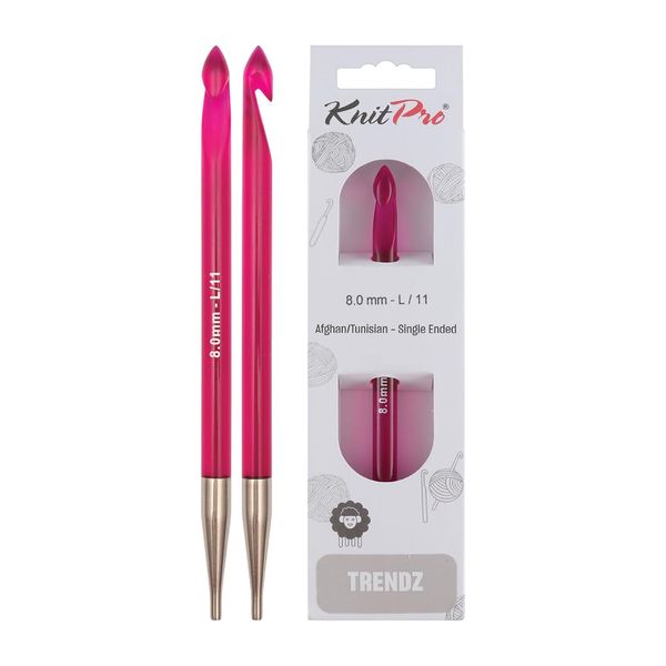 KnitPro Trendz Afghan/Tunisian Crochet Hook | 8.00mm