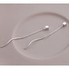 Iszie 925 Sterling Silver Small Cube Chain Pull Through Drop Dangle Minimalist Geometric Women's Earrings