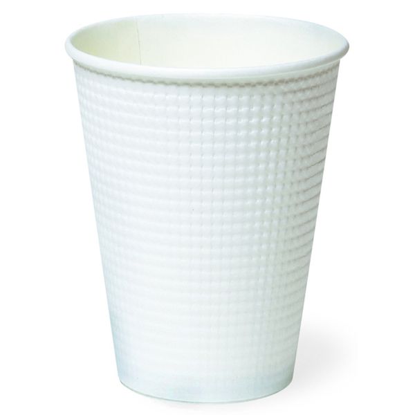 SMP-340E-2 AMZ340EMJ Insulated Embossed Paper Cups, White Muzi, 11.2 fl oz (340 ml), 50 Pieces