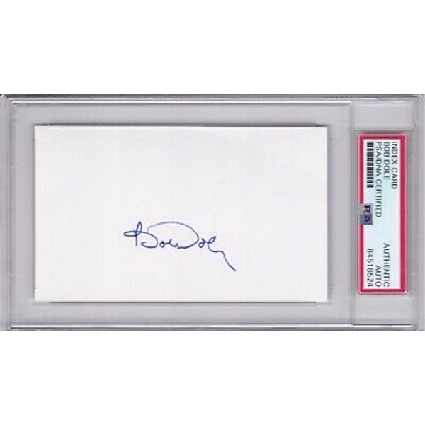 SENATOR BOB DOLE PSA DNA CERTIFIED SIGNED AUTOGRAPHED INDEX CARD