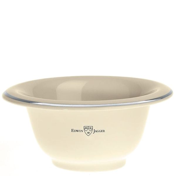 Edwin Jagger Porcelain Shaving Bowl - Ivory Color with Silver Rim