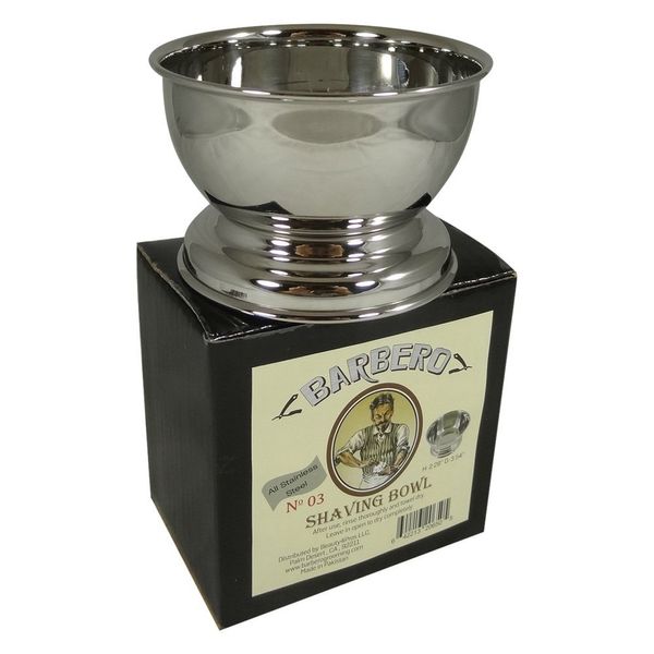 Barbero Deluxe Stainless Steel Shaving Bowl for Shaving Soap