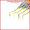 4 Pcs Dental Composite Filling Instruments Gold Titanium Coated Restorative Kit