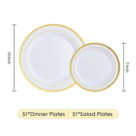 Disposable Plastic Plates White, 7 Inches Plastic Dessert Plates