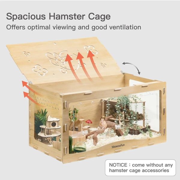 MewooFun Large Hamster Cage Wood Hamster Syrian Hamster Without Accessories Pet