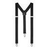 Boolavard Braces/Suspenders One Size Fully Adjustable Y Shaped With Strong Clips (Black)