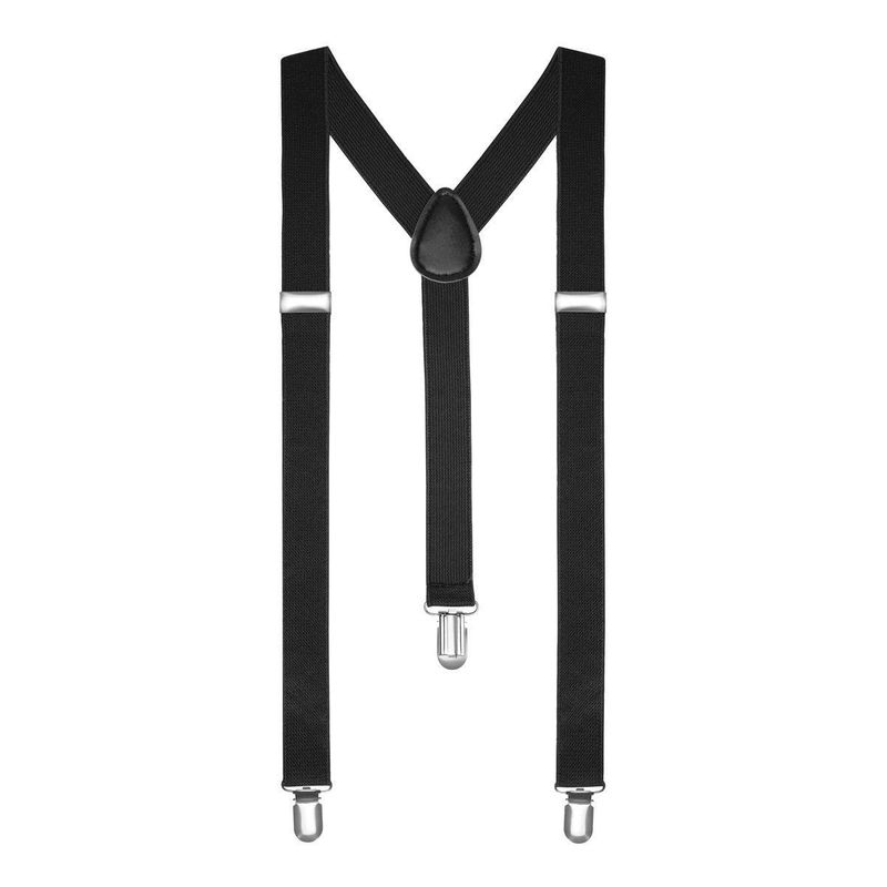 Pearl Body Chain Suspenders For Women - Adjustable Black Y-Back With Rhinestones & Pearls, 15.8-25.6 Inch Fashion Accessory
