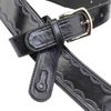 Walker & Williams GB-111 Black Tooled Edge Padded Strap with Buckle Adjustment