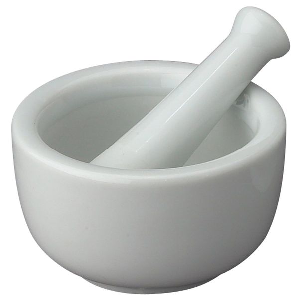 HIC Kitchen Mortar and Pestle for Grinding Spices and Herbs and Crushing Pills, Fine-Quality Porcelain