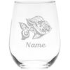 Goldfish with name 17 oz. stemless wine glass