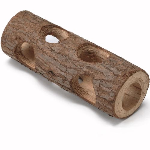 Natural Wood Tunnel Hamster Tunnel for Hamster Rats Mouse Guinea Pig Chinchilla Ferret Reptile Small Animals Cage Hollow Tree Trunk Hideout Toy (7.9"×2.7")