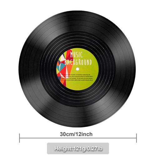 Mersoco Blank Records Decor 6 Pack, Vintage 12 Inch Replica Vinyl Fake LP Records for Wall Aesthetic Decor and Home Room Studio Crafts Music Party Display(Plain Black with 12 Individual Stickers)