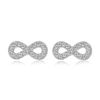 Tuscany Silver Women's Sterling Silver Cubic Zirconia Infinity Stud Earrings