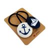 2 Haargummis Anker und Segelboot maritim