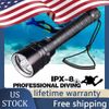 300000LM 5*leds LED Diving Flashlight Scuba Dive Torch Professional Diver Light