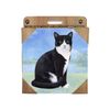 E&S Imports Ceramic Coaster - Black & White Cat (1)