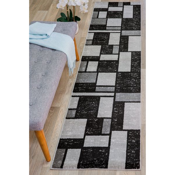 Rugshop Rugs Runners Contemporary Modern Boxes Design Hallway Kitchen Rugs 2x7