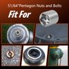 Utility Impact 5-Point Penta Socket 3/8" Drive 51/64" for Valve 5-Point Nuts US