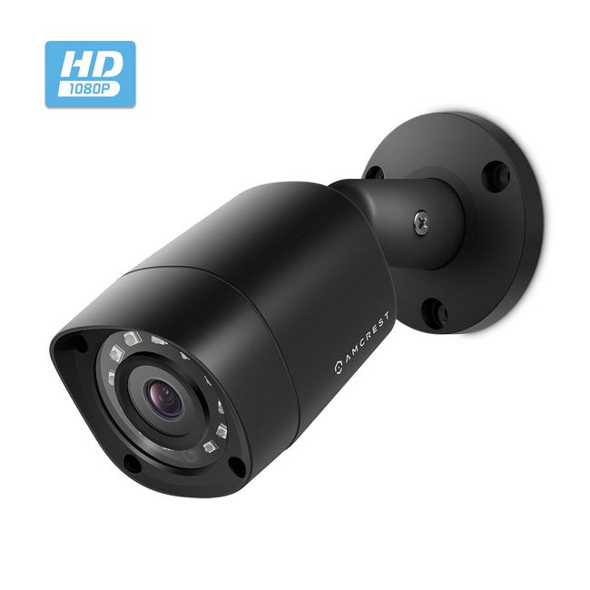 Amcrest Full HD 1080P 1920TVL Bullet Outdoor Security Camera (Quadbrid 4in1 HD-CVI/TVI/AHD/Analog), 2MP 1920x1080, 98ft Night Vision, Metal Housing, 3.6mm Lens 90° Viewing Angle, Black (AMC1081BC36-B)