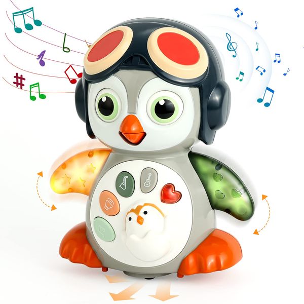 HAPTIME Penguin Toys for 1 Year Old Boy Girl, Musical Toys for Toddlers 1-3, One Year Old Boy Toys, Interactive Dancing Toys for 1+ Year Old, Singing Early Learning Toys for 1 2 3