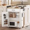 Kitchen Island with Power Outlet, Kitchen Storage Island with Large Worktop, Spi