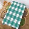 Walmsco Tablecloth Cyan White Checkered Pattern Decor For Dining Room Kitchen Rectangular Table Cover 132 * 178cm