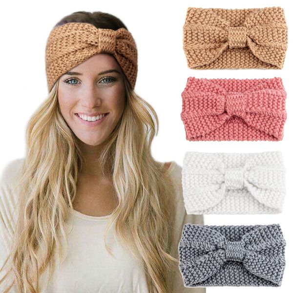 DRESHOW Stirnband Damen Winter 4 Stück Strick Ohrenwärmer Damen Verdicken Stirnbänder Mädchen Warm Gestrickte Haarband Headwrap Kopfband Warme Wintergeschenke, 4 Pack 38-4