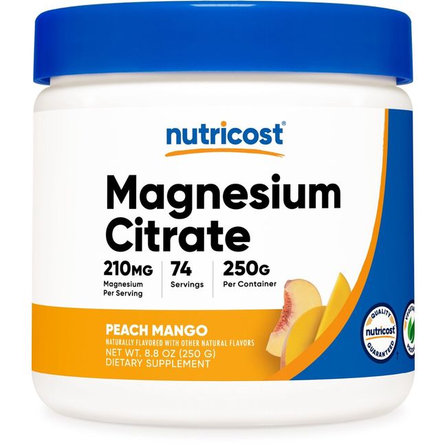 Nutricost Magnesium Citrate Powder (Peach Mango, 250 Grams)