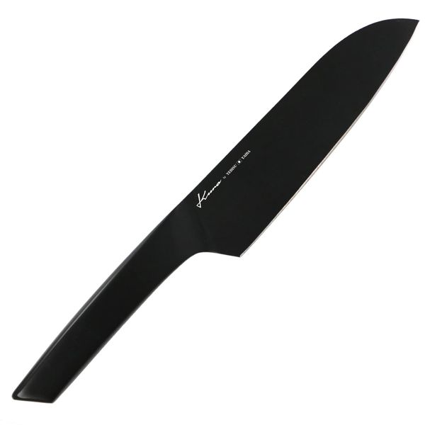 kuro by YEBISU YAIBA Santoku Knife, 7.1 inches (18 cm), Dishwasher Safe, Stainless Steel, Ebisu Blade