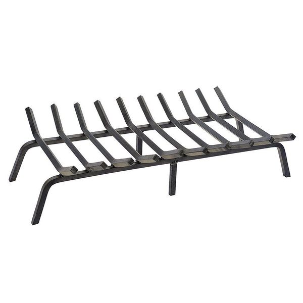 Non Tapered Iron Fireplace Grate 36 in x 17 in Black