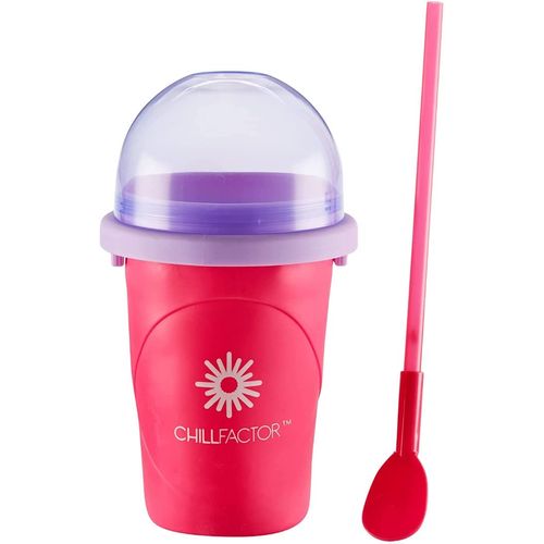 ChillFactor 07953 Berry Burst-Reusable, homemade Squeeze cup slushy maker Kitchen toys, Red