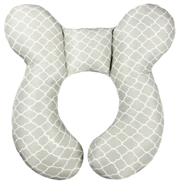 vocheer Baby Travel Pillow(Upgraded), Head and Neck Support Pillow for Pushchair, Car Seat,Stroller, Bouncer, Cotton (Grey Could)