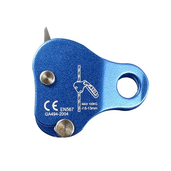 POHOVE Rope Ascender Climbing Tree Arborist Rope Grab Climbing Hand Ascender Fall Arrest Protection Belay Device Self-Locking Rope Grip Clamp for Outdoor Climbing(Blue)