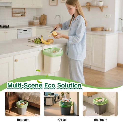 4 Gallon Trash Bags: 120 Count Small Garbage bags, Compost Waste Bag Strong Trash Can Liners Unscented for Bathroom Kitchen Bedroom Office Green