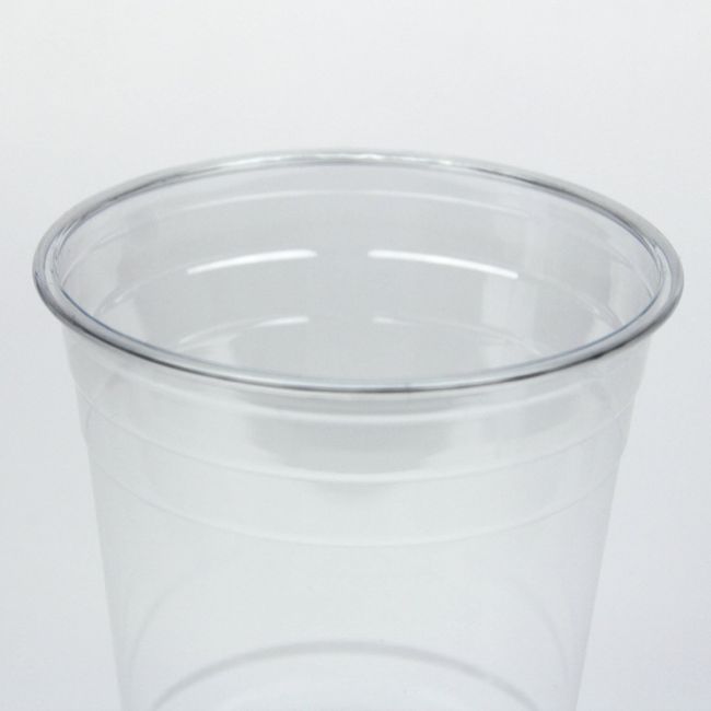 100 Pack] 20 oz Clear Plastic Cups with Flat Lids, Disposable Iced